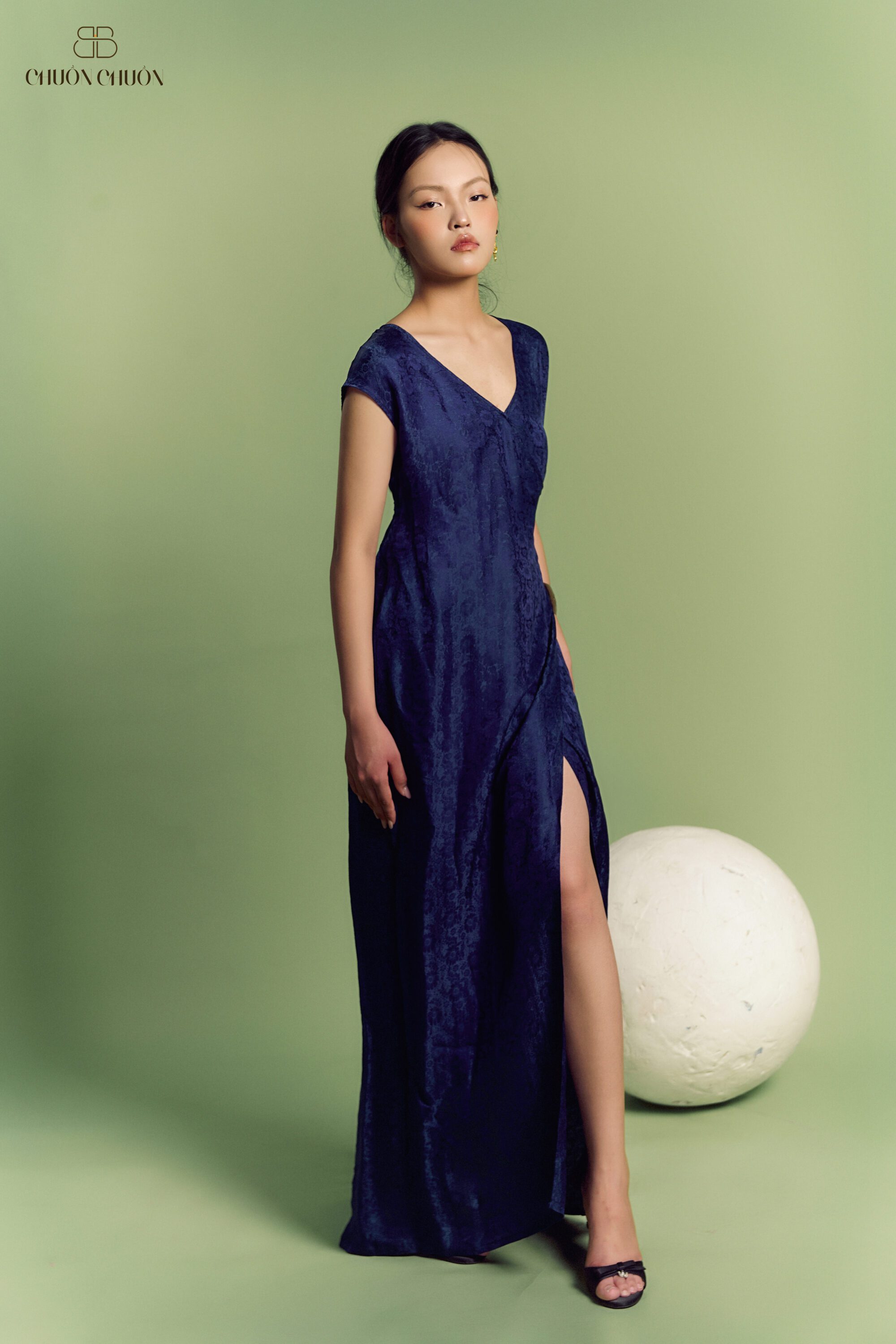 Emerald Leaf silk Dress