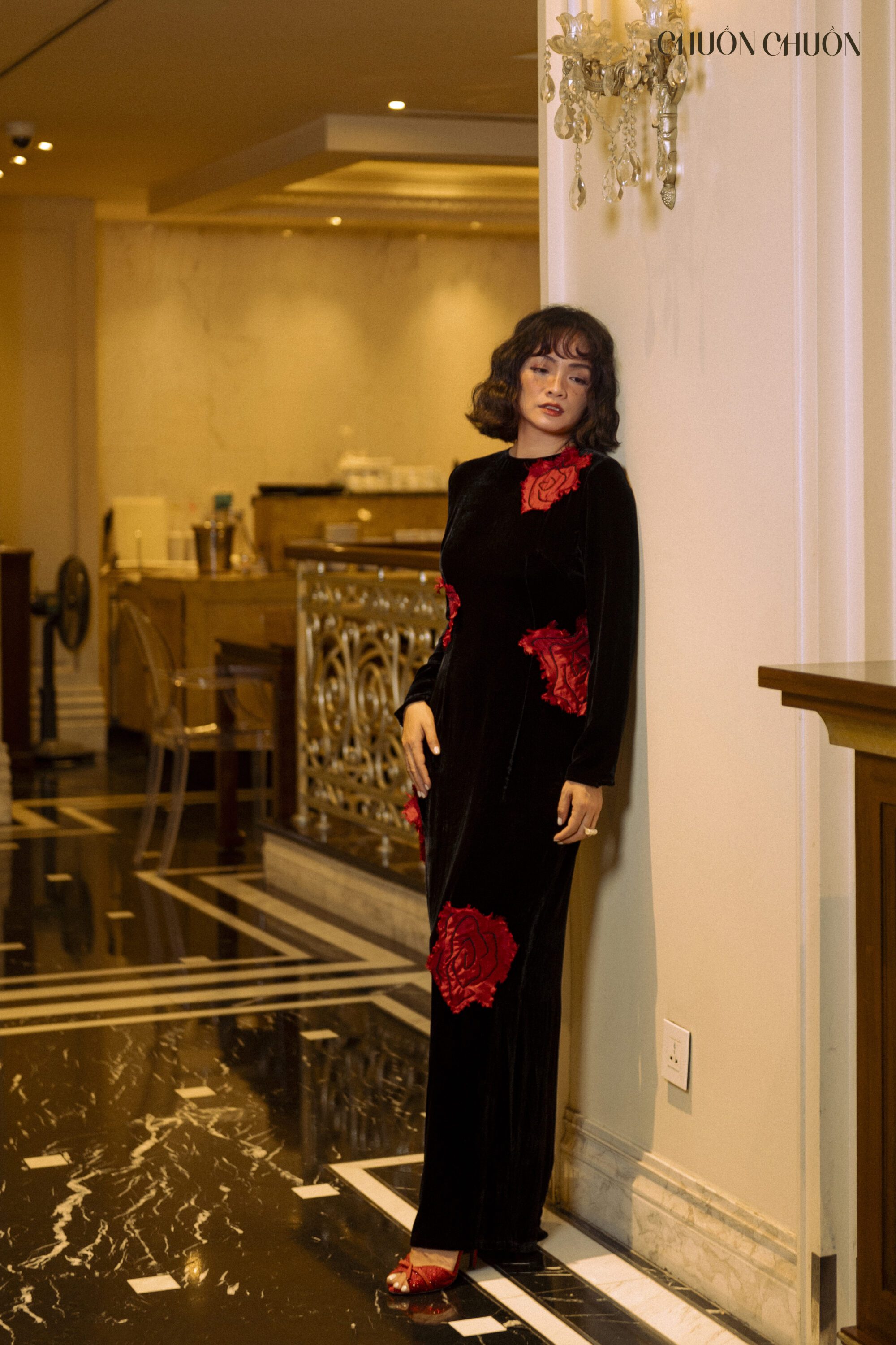 Moonlit Garden Velvet Dress