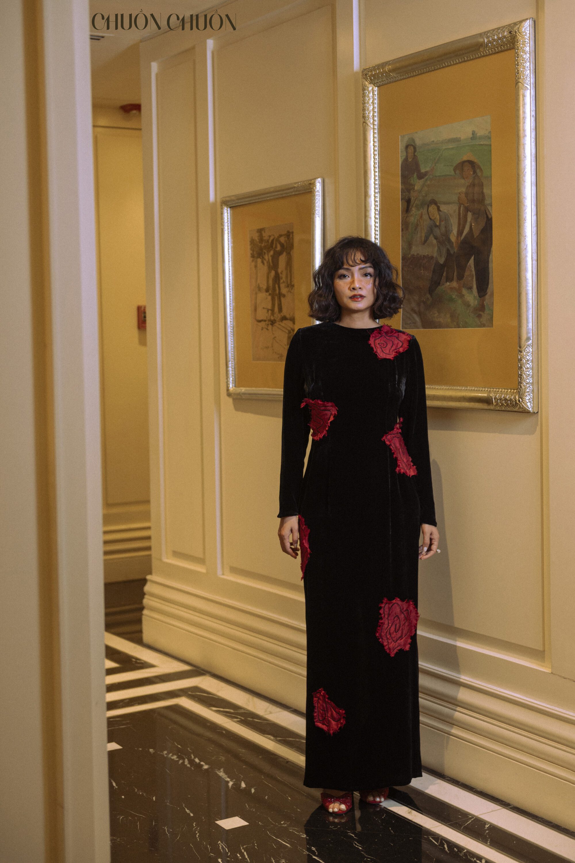 Moonlit Garden Velvet Dress