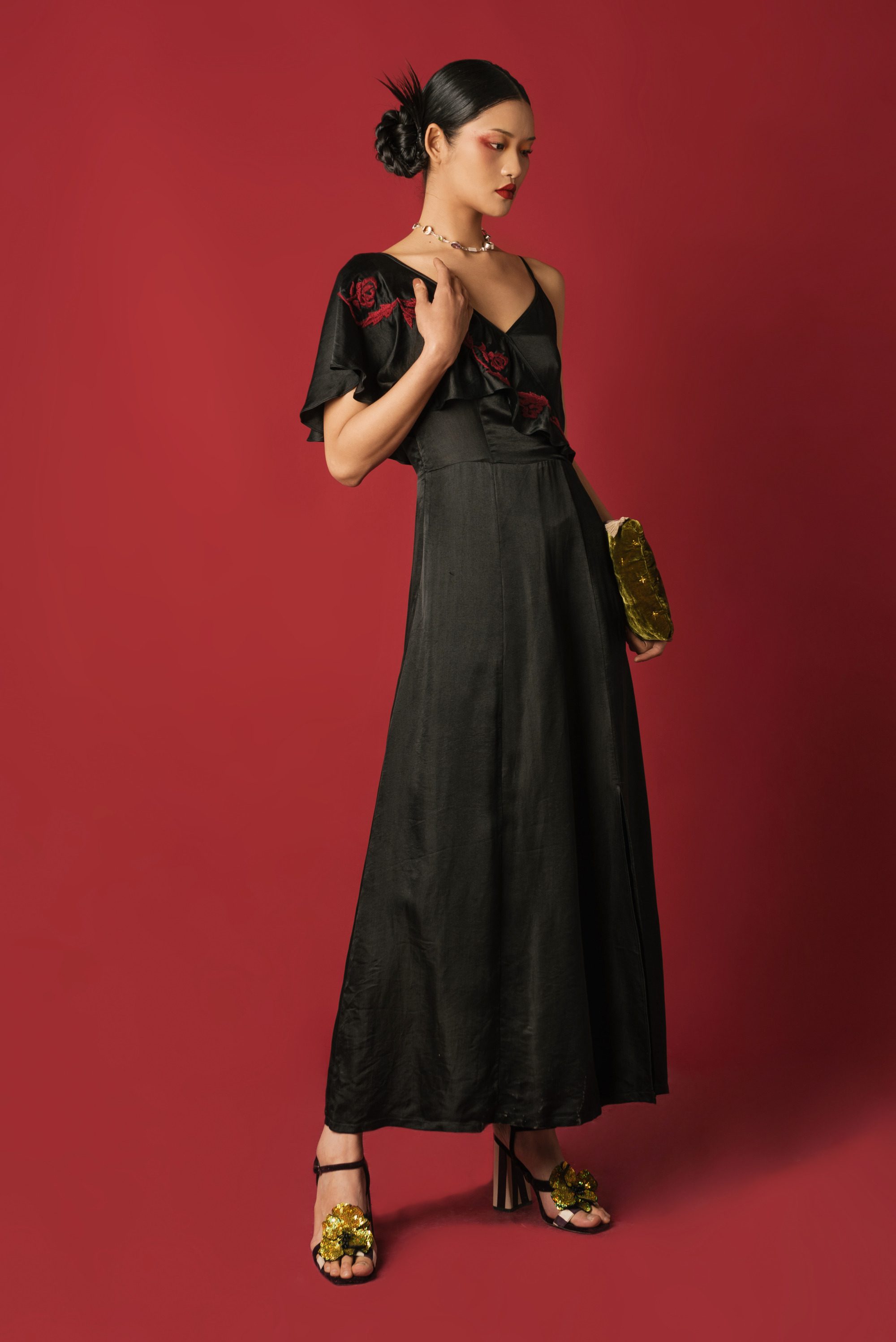 Ngũ sắc shoulder off dress 02