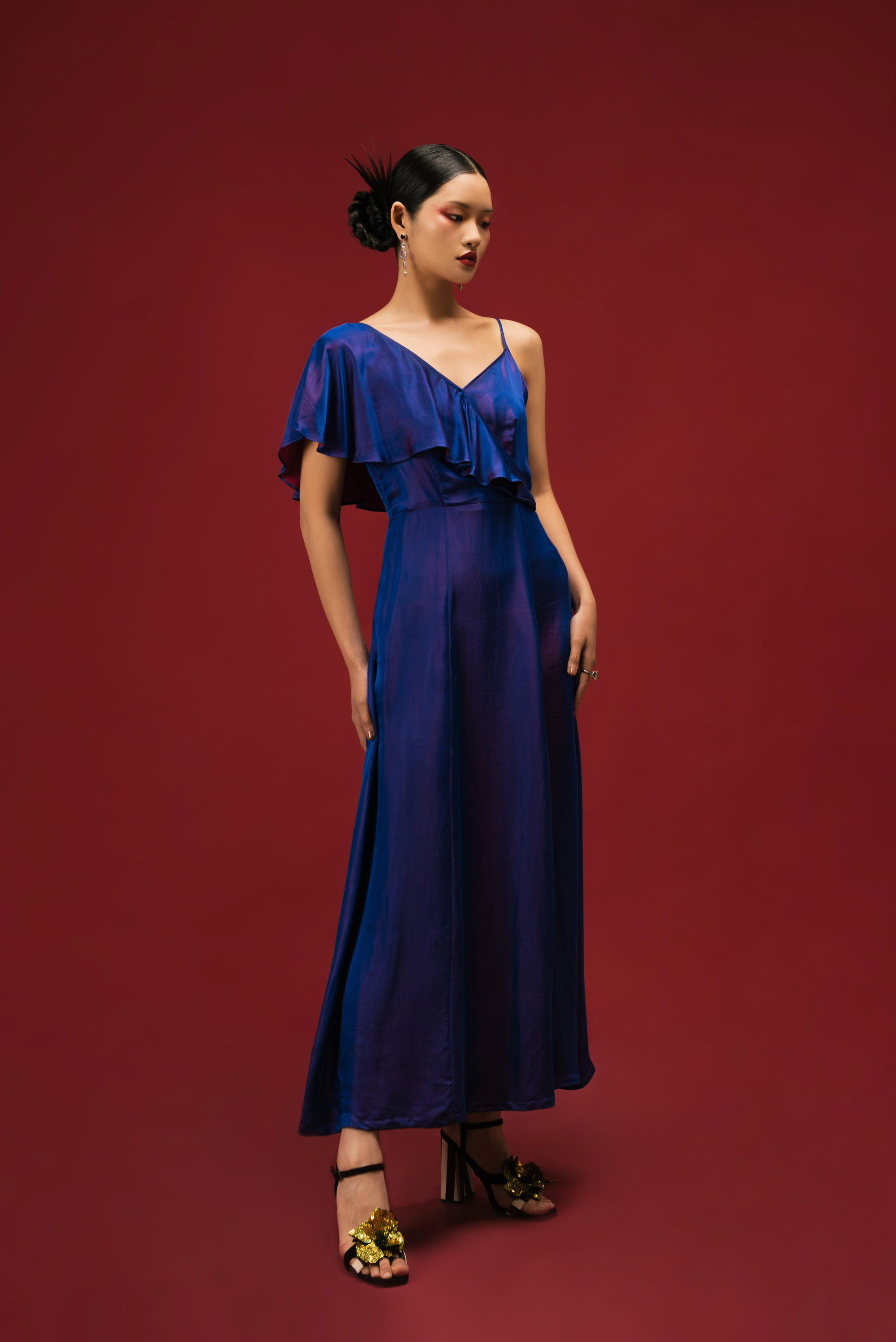 Ngũ sắc shoulder off dress 03