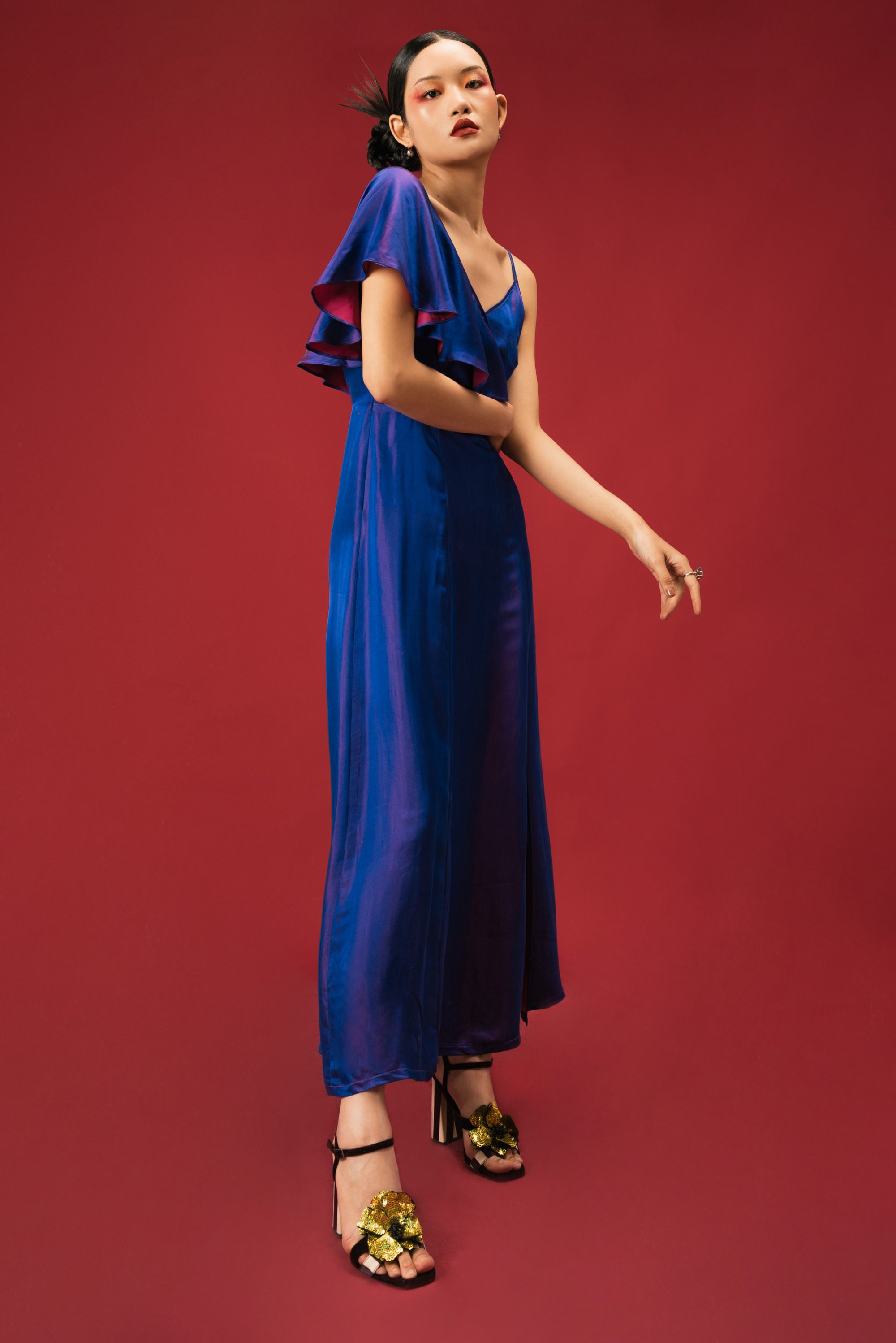 Ngũ sắc shoulder off dress 03